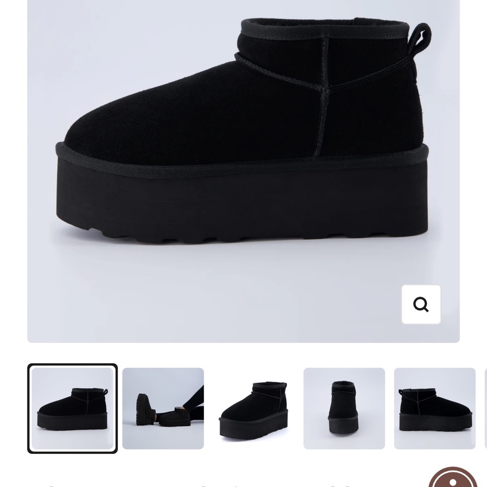 Cushionare Hippy Cozy Platform Ankle Boot Black